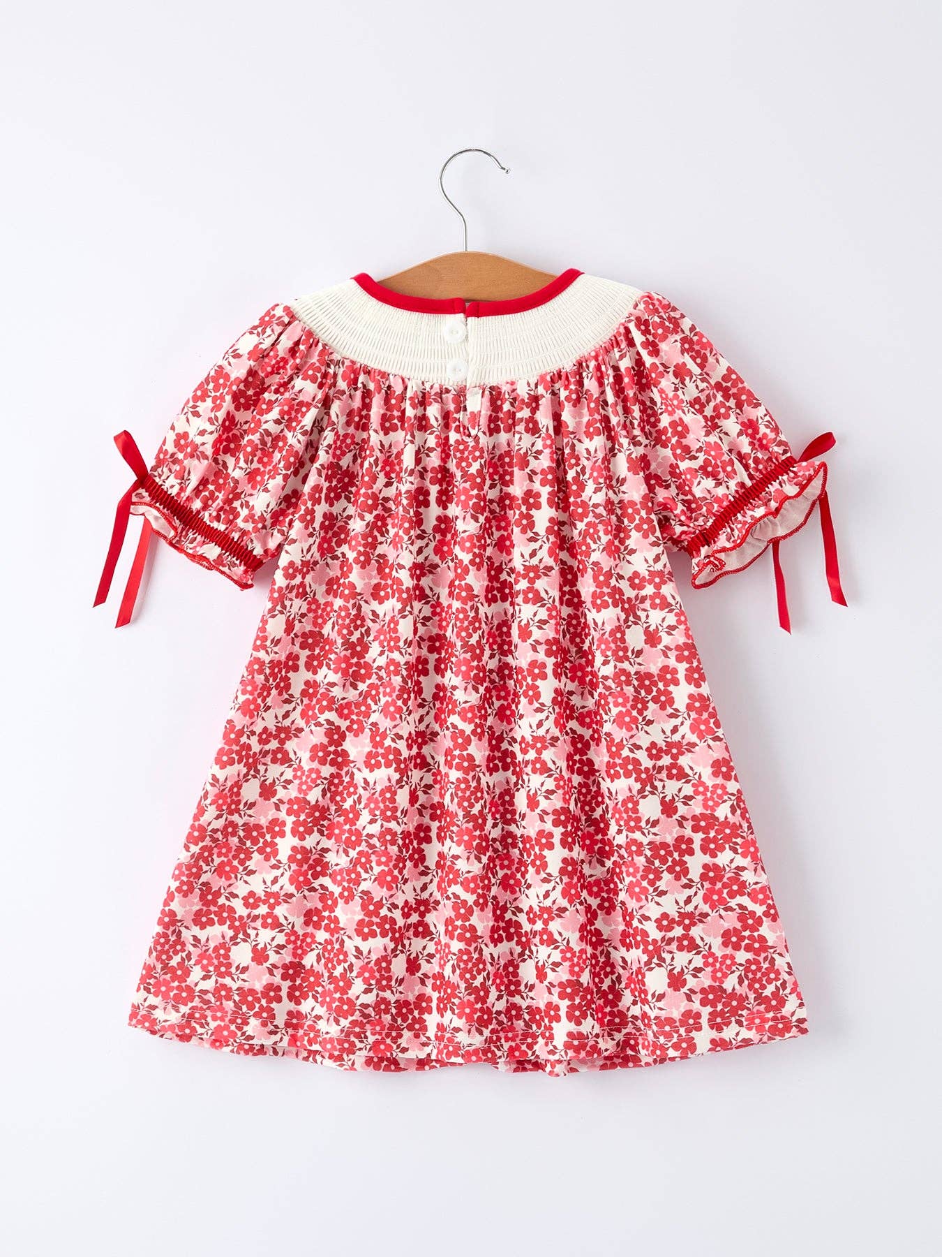 Valentine's Day "BE ❤ MINE" Embroidered Floral Girls' Dress