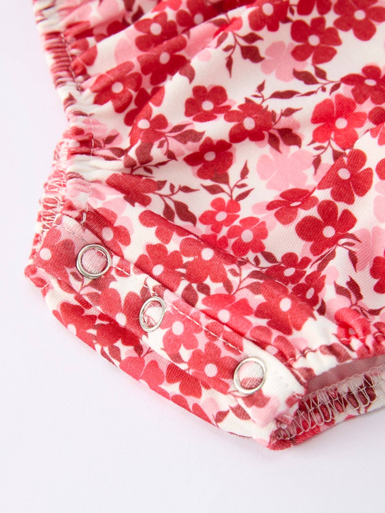 Valentine's Day "BE ❤ MINE" Embroidered Floral Girls' Romper